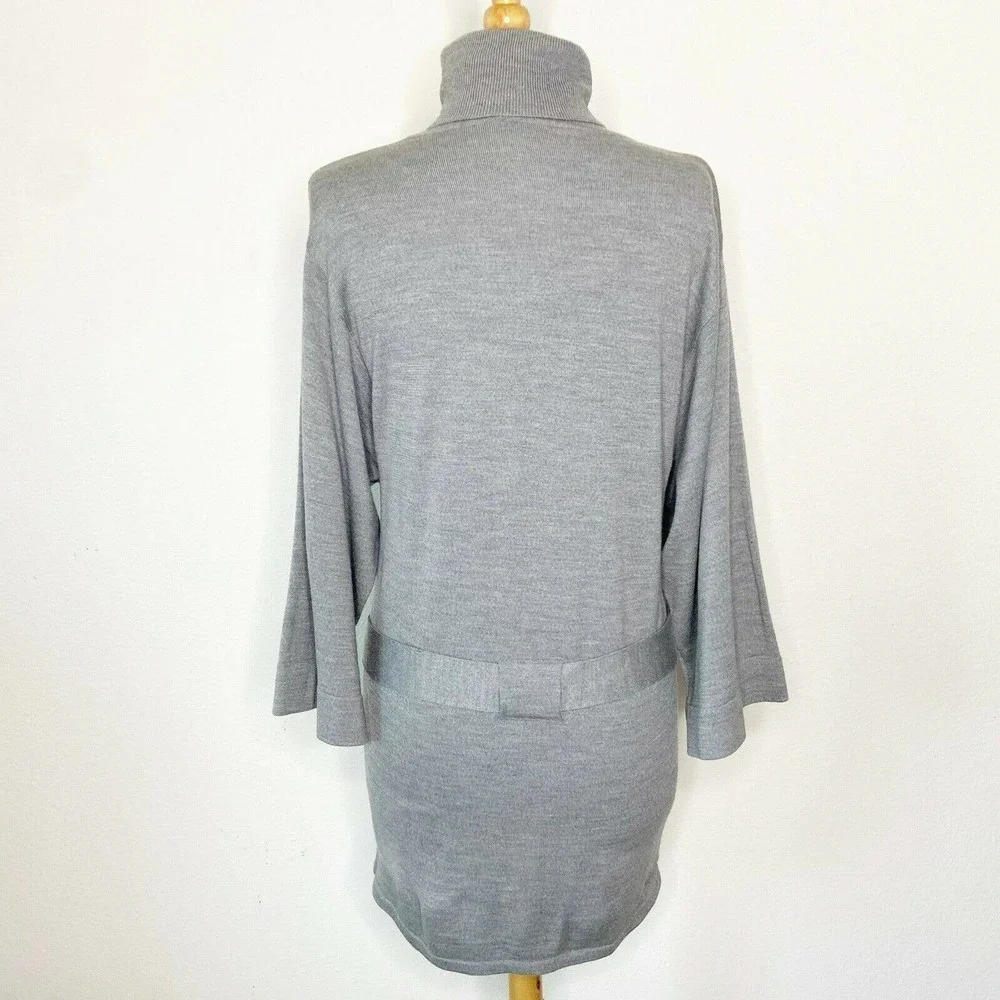 Turtleneck Belted Pocketed Sweater Tunic